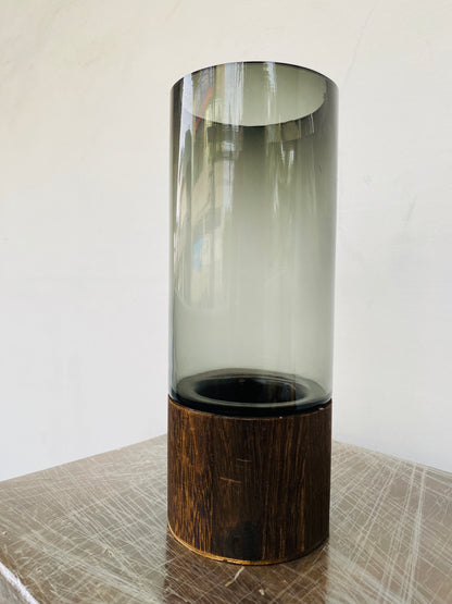 Premium Imported Designer black wood Glass Vase showpiece 02– Limited Edition