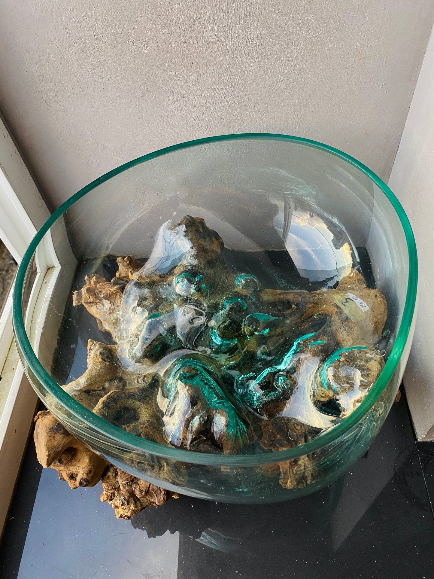 Molten Glass on polished teak Driftwood-Oceanbowl(xlarge)