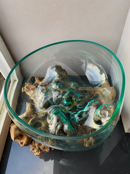 Molten Glass on polished teak Driftwood-Oceanbowl(xlarge)