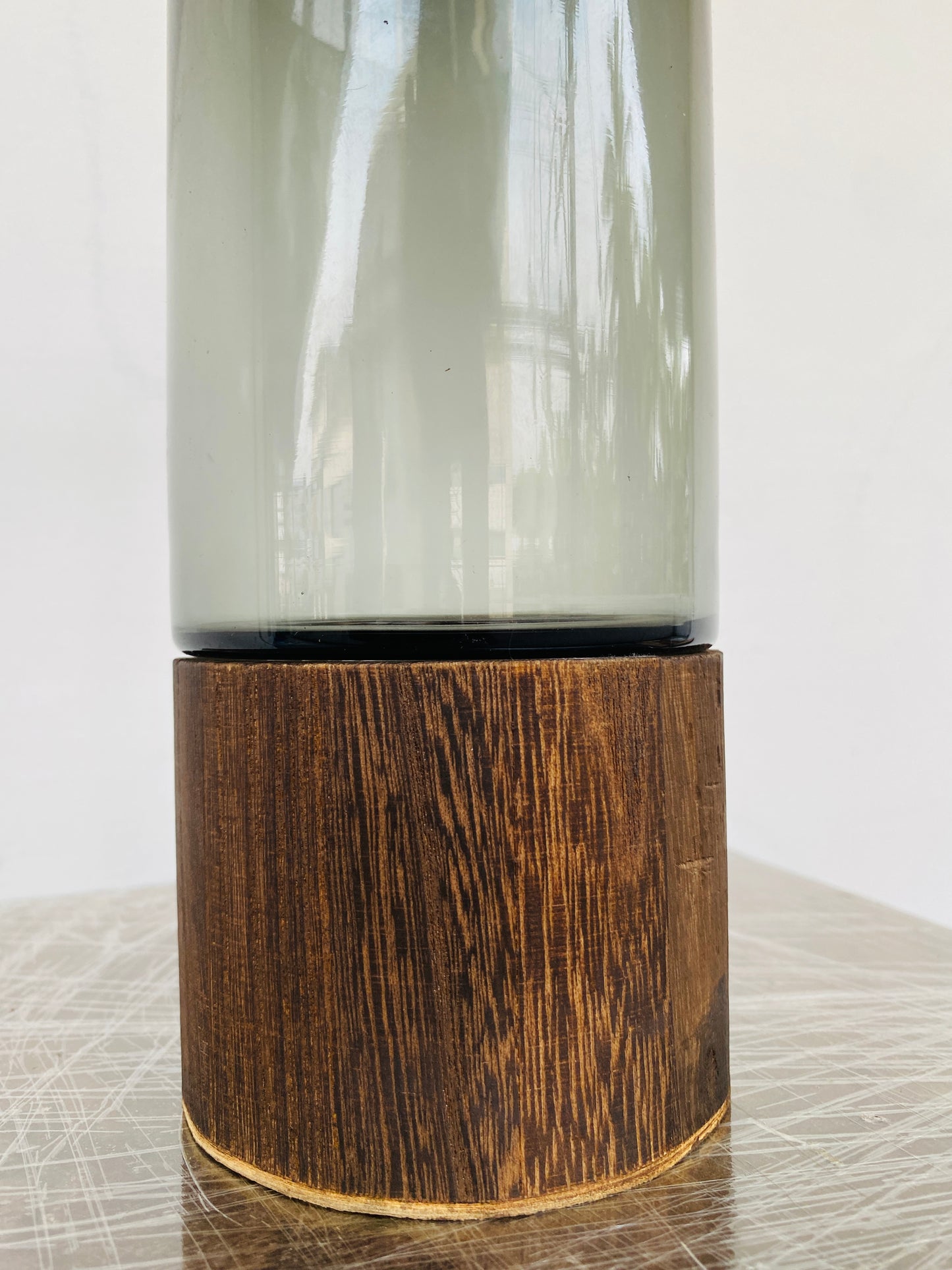 Premium Imported Designer black wood Glass Vase showpiece 02– Limited Edition