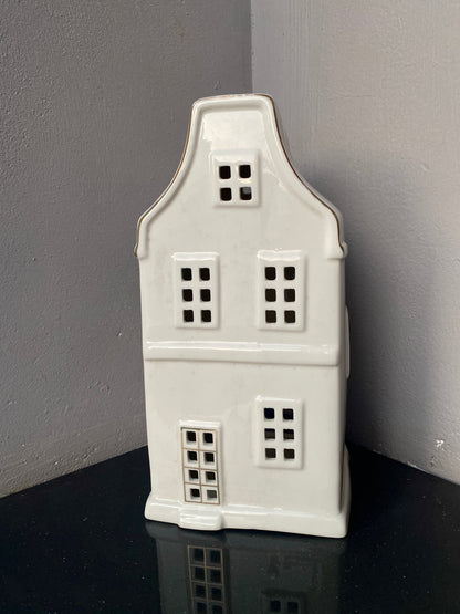 Amsterdam canal house themed Ceramic Tealight Candle White Christmas Home Decor big size Imported from netherlands