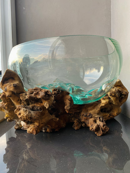 Molten Glass on polished teak Driftwood-Oceanbowl(xlarge)