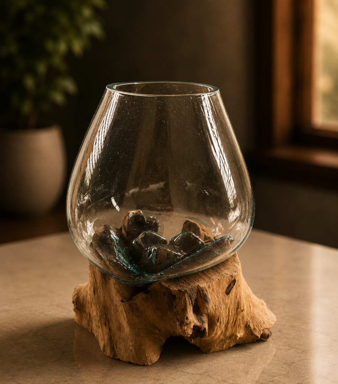 Wavecrest Molten Glass on Driftwood-Model 12