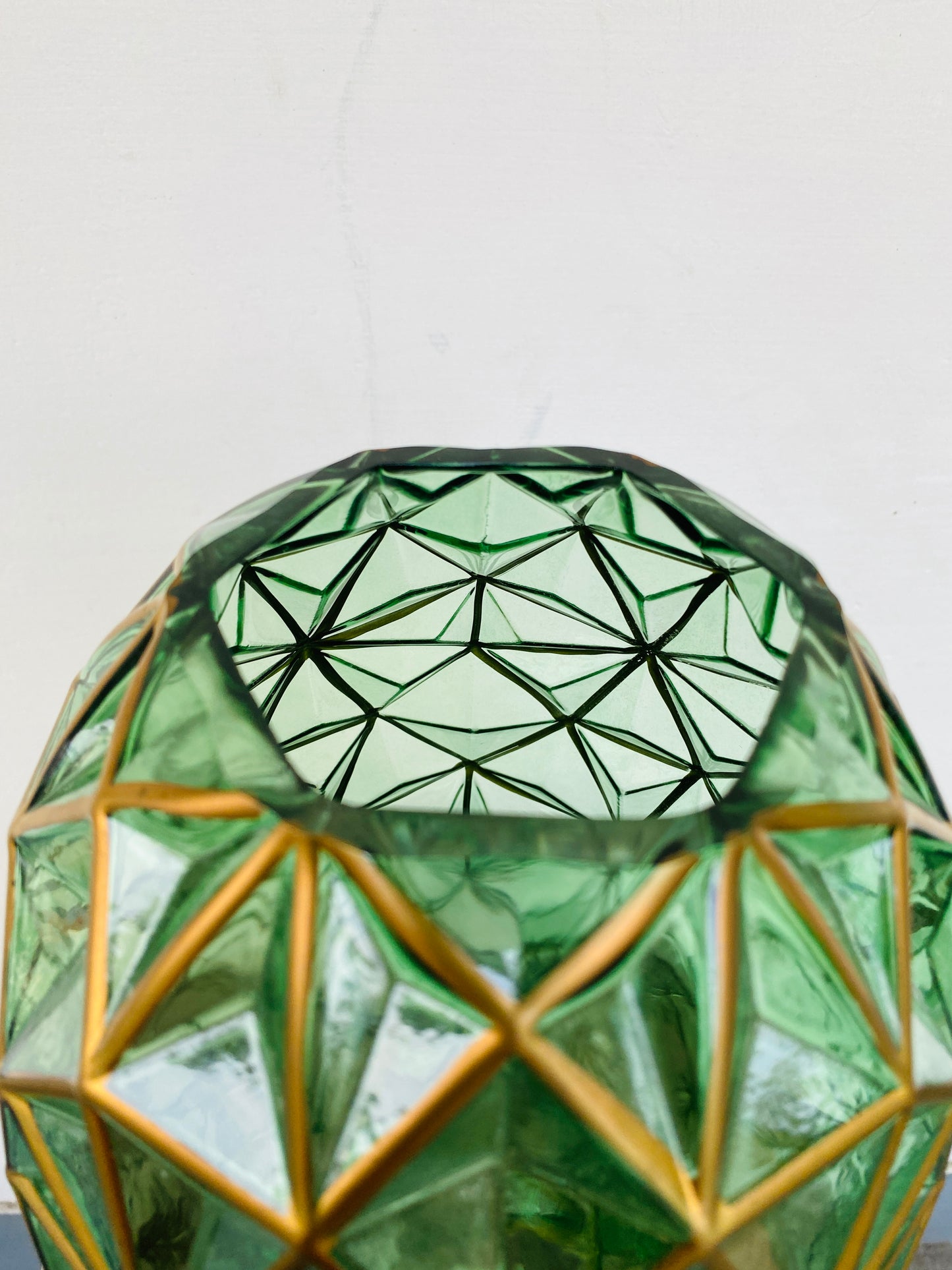 Premium Imported Designer Green Glass Vase showpiece– Limited Edition