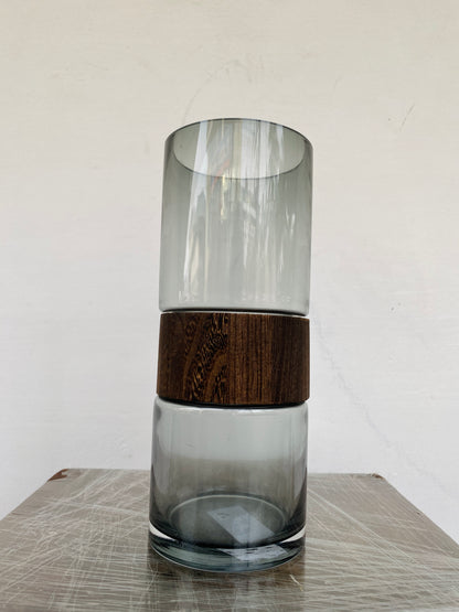 Premium Imported Designer black wood Glass Vase showpiece– Limited Edition