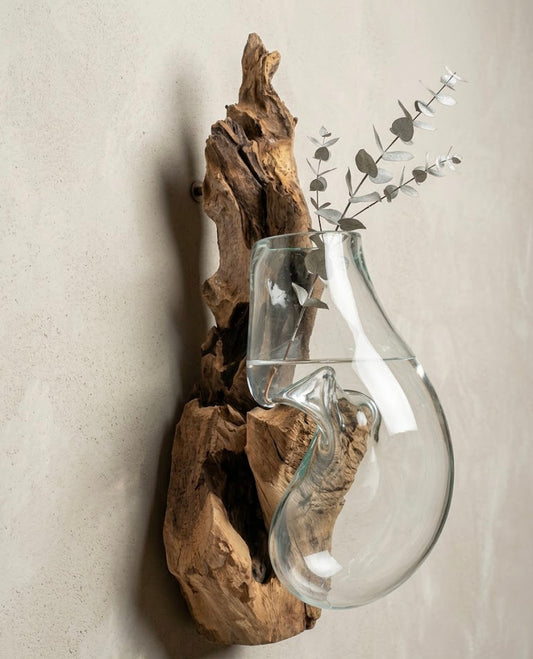 Molten Glass Driftwood Wall Planter-Driftaura