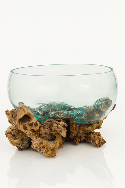 Molten Glass on teak Driftwood-Oceanbowl