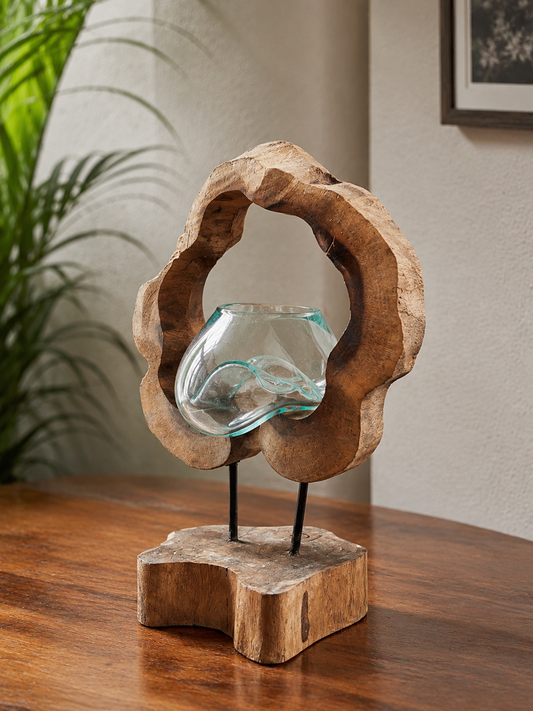 Molten Glass on teak Driftwood-Archflow