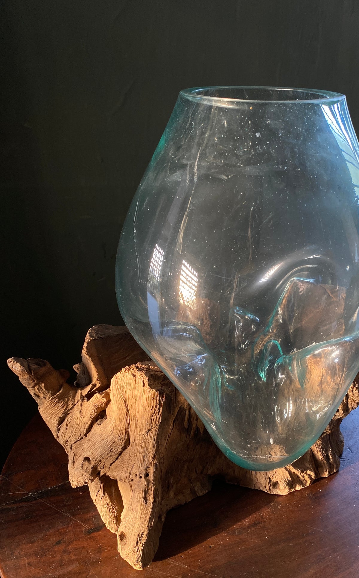 Molten Glass on teak Driftwood-wavecrest large