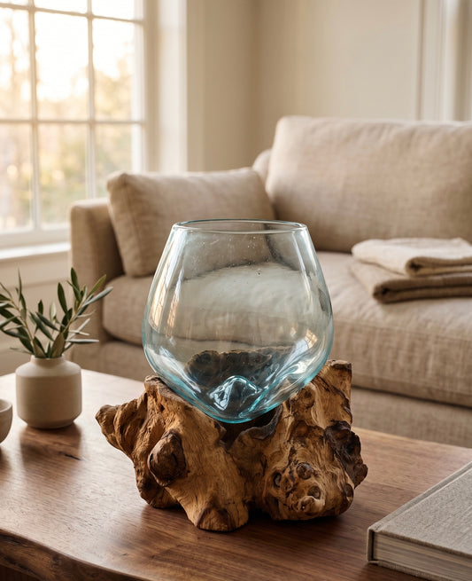 Molten Glass on teak Driftwood-Wavecrest