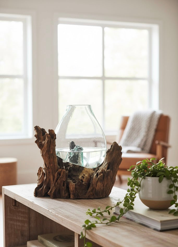 Molten Glass on teak Driftwood-wavecrestxlarge(Pre-order)