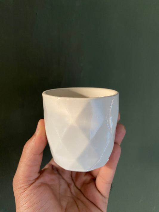 White ceramic planter