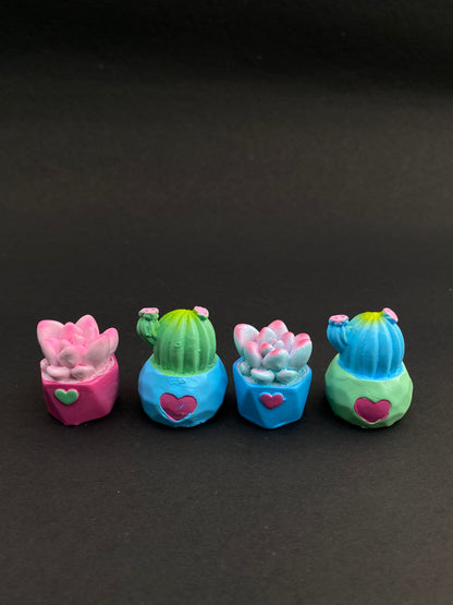Set of 4 succulent polystone miniatures