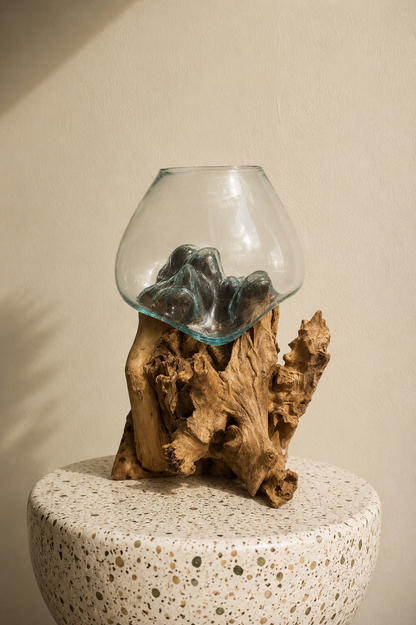 Wavecrest xl size Molten Glass on teak Driftwood