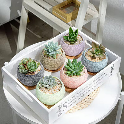 Lavender textured ceramic planter