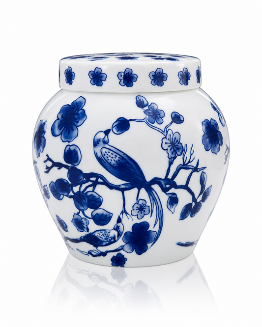 Blue&white Porcelain Tea kitchen floral Jars With Lids –  Ceramic Tea Storage Canisters Airtight Container for Loose Tea, Sugar, Herbs