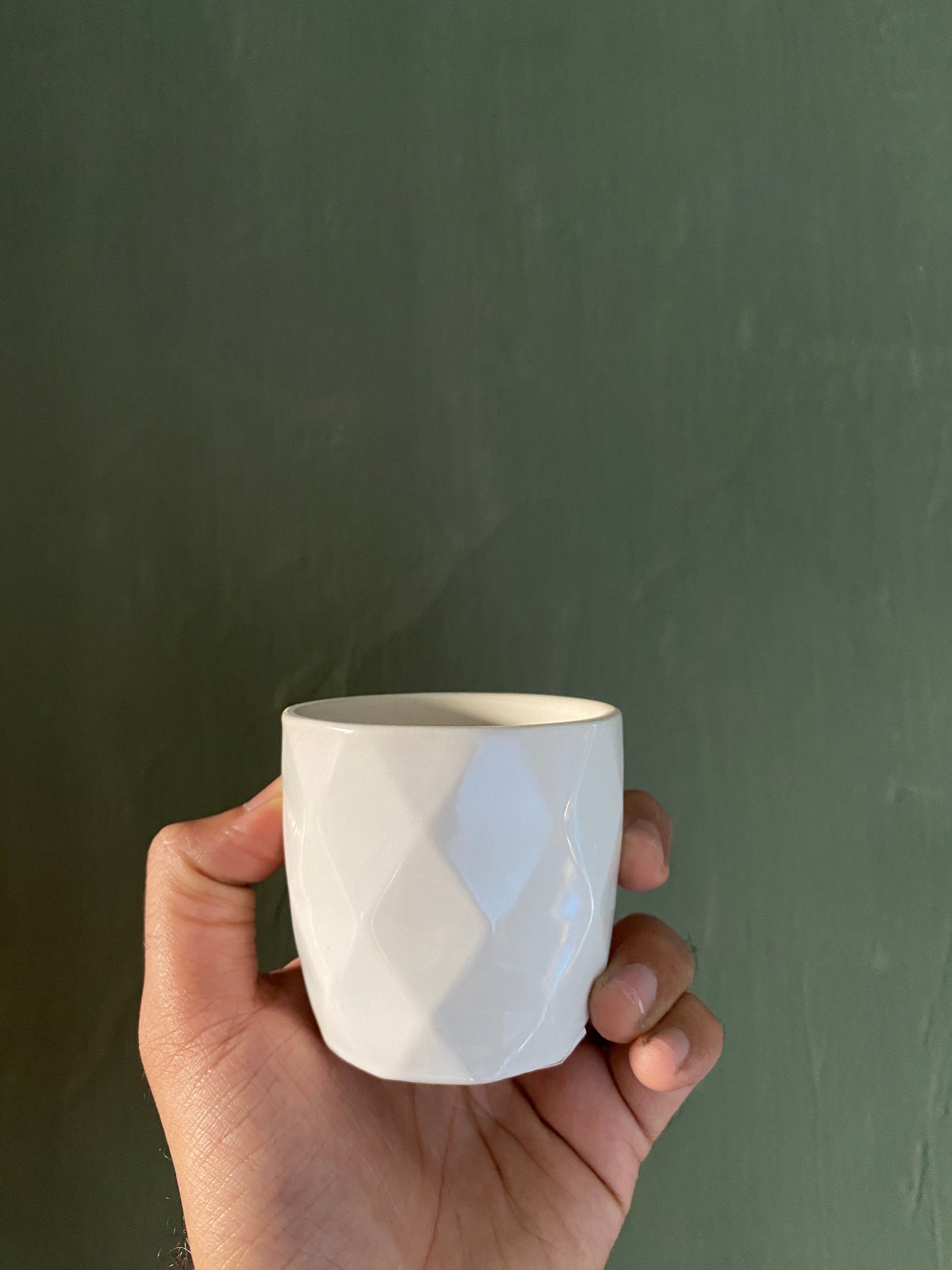 White ceramic planter