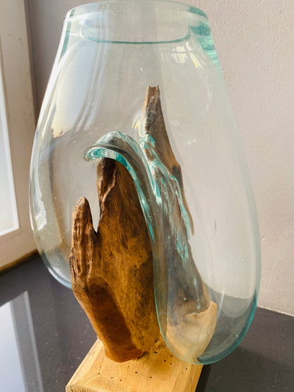 Molten Glass on teak Driftwood(rare limited edition)