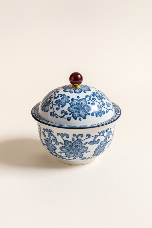 Blue&white Chinese Porcelain Tea kitchen floral Jars With Lids –  Ceramic Tea Storage Canisters Airtight Container for Loose Tea, Sugar, Herbs