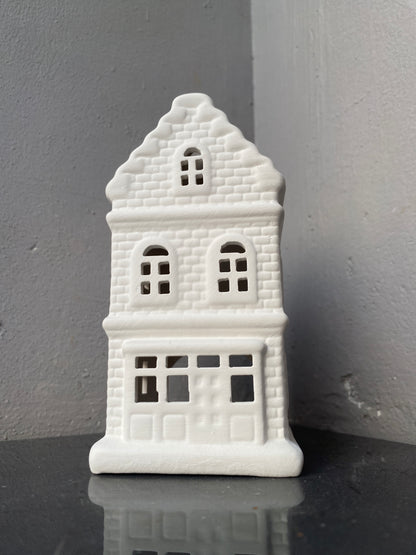 Amsterdam canal house themed Ceramic Tealight Candle White Christmas Home Decor Imported from netherlands