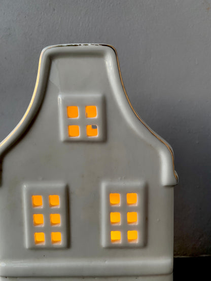 Amsterdam canal house themed Ceramic Tealight Candle White Christmas Home Decor big size Imported from netherlands