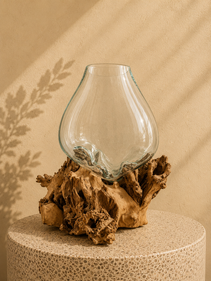 Wavecrest Molten Glass on Driftwood-Model 1