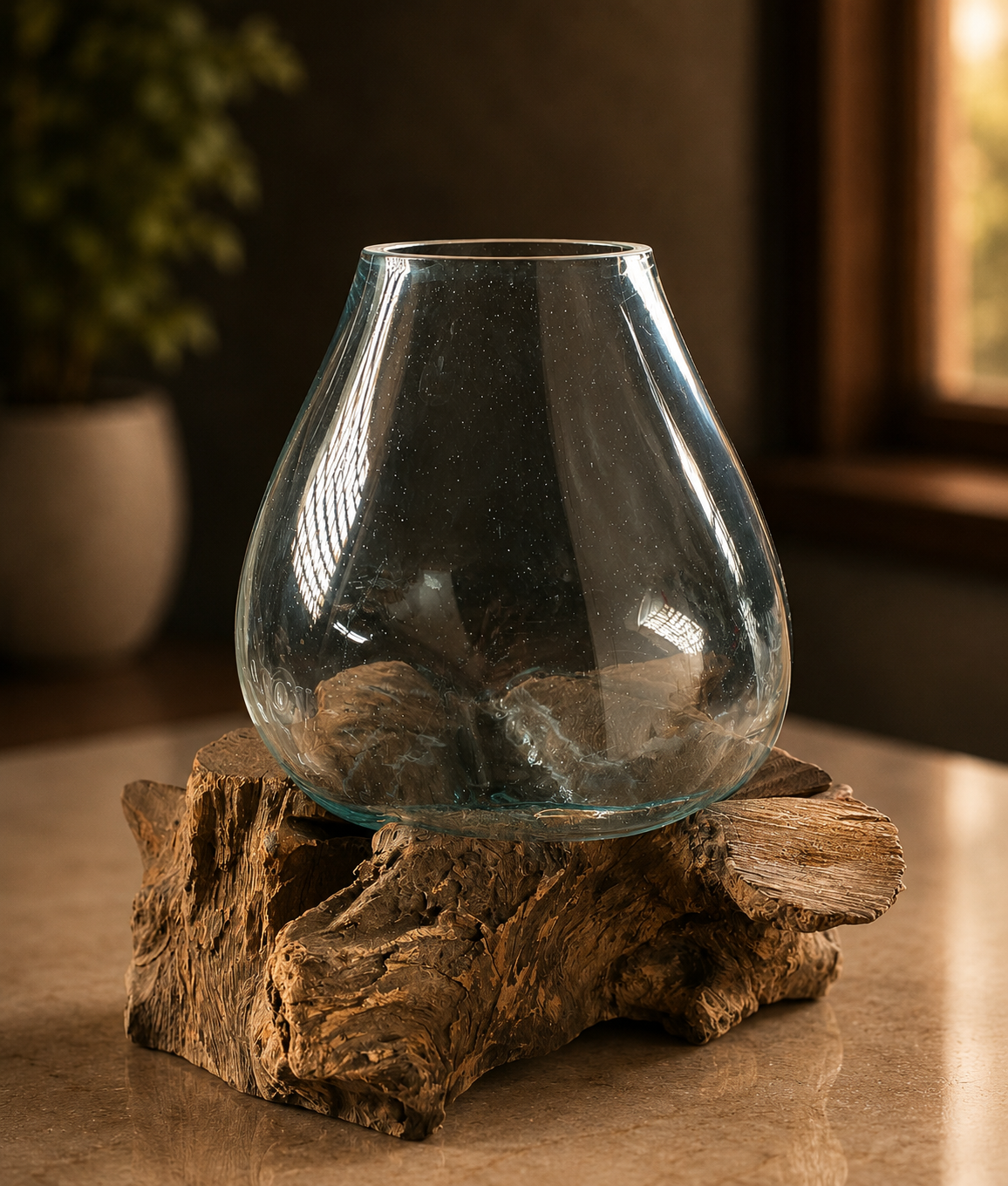 Wavecrest Molten Glass on Driftwood-Model 11