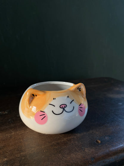 Cat ceramic planter