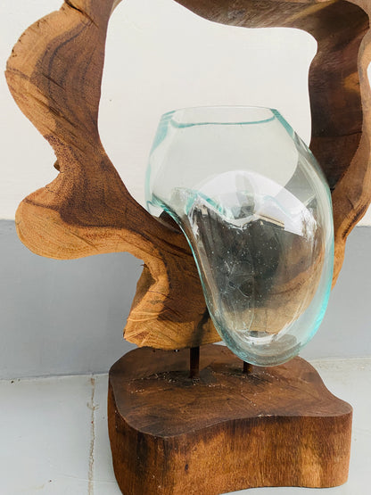 Molten Glass on teak Driftwood-Archflow(medium)