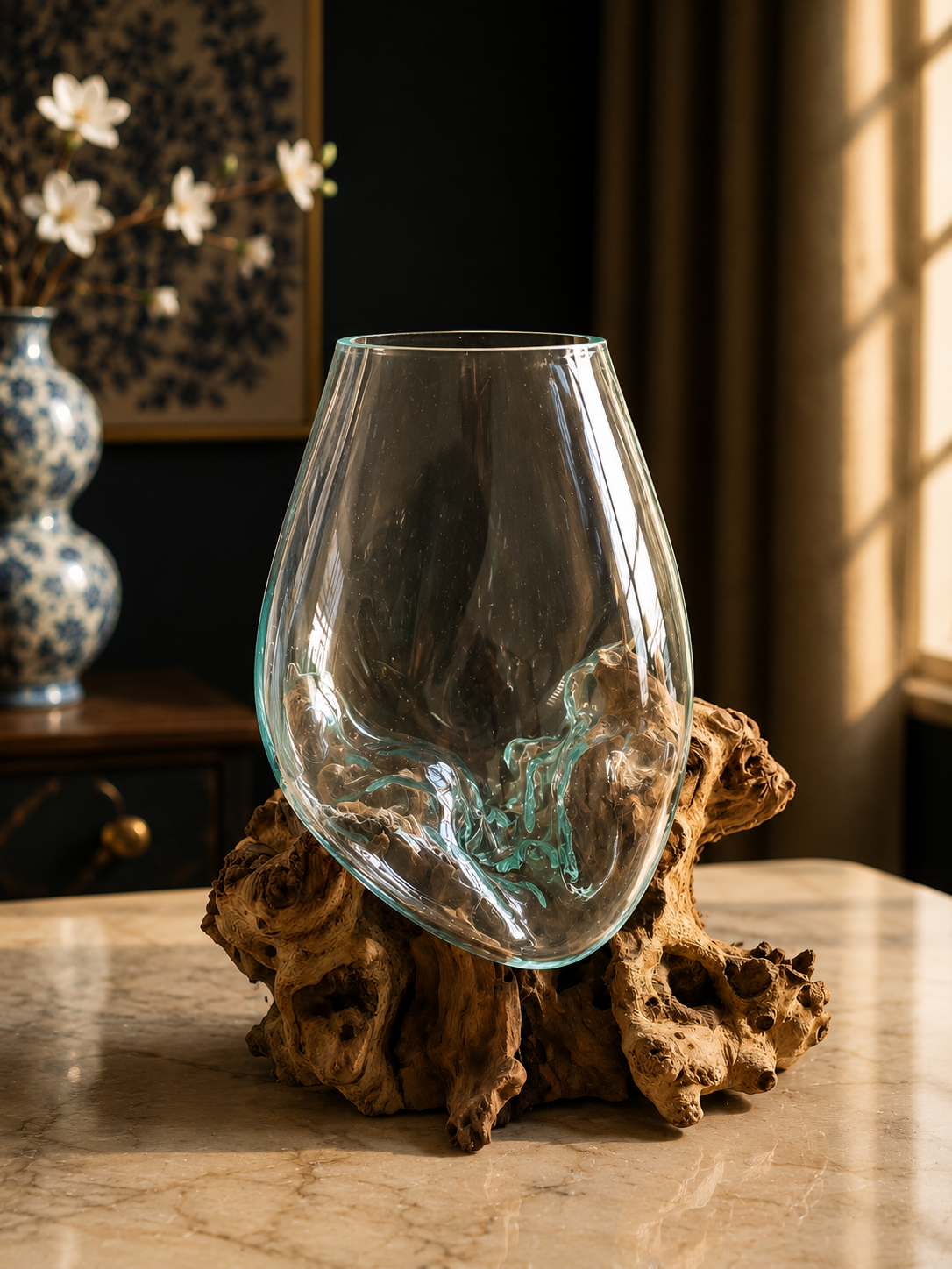 Wavecrest Molten Glass on Driftwood-Model 3