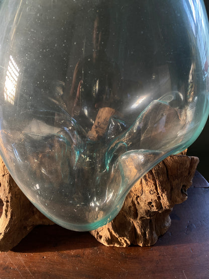 Molten Glass on teak Driftwood-wavecrest large