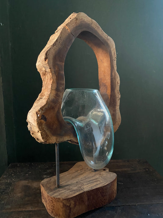 Molten Glass on polished teak Driftwood-Archflow