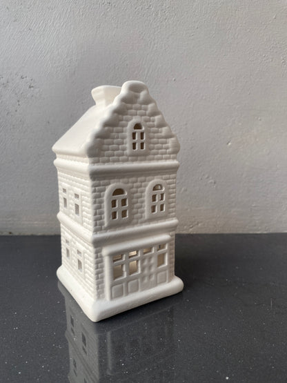 Amsterdam canal house themed Ceramic Tealight Candle White Christmas Home Decor Imported from netherlands
