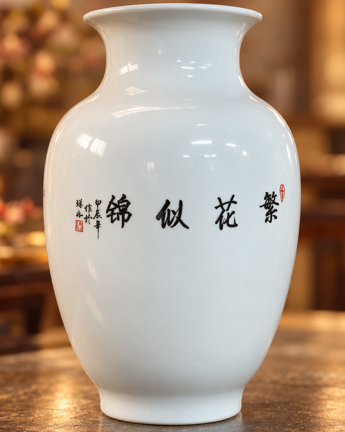 Floral & Bird Ceramic Decorative Vase- Blooming Brocade