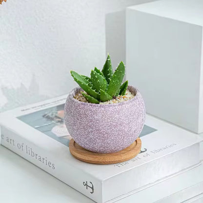 Lavender textured ceramic planter