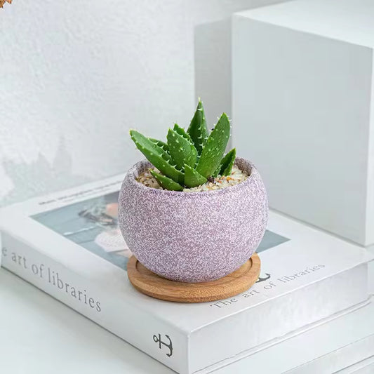 Lavender textured ceramic planter