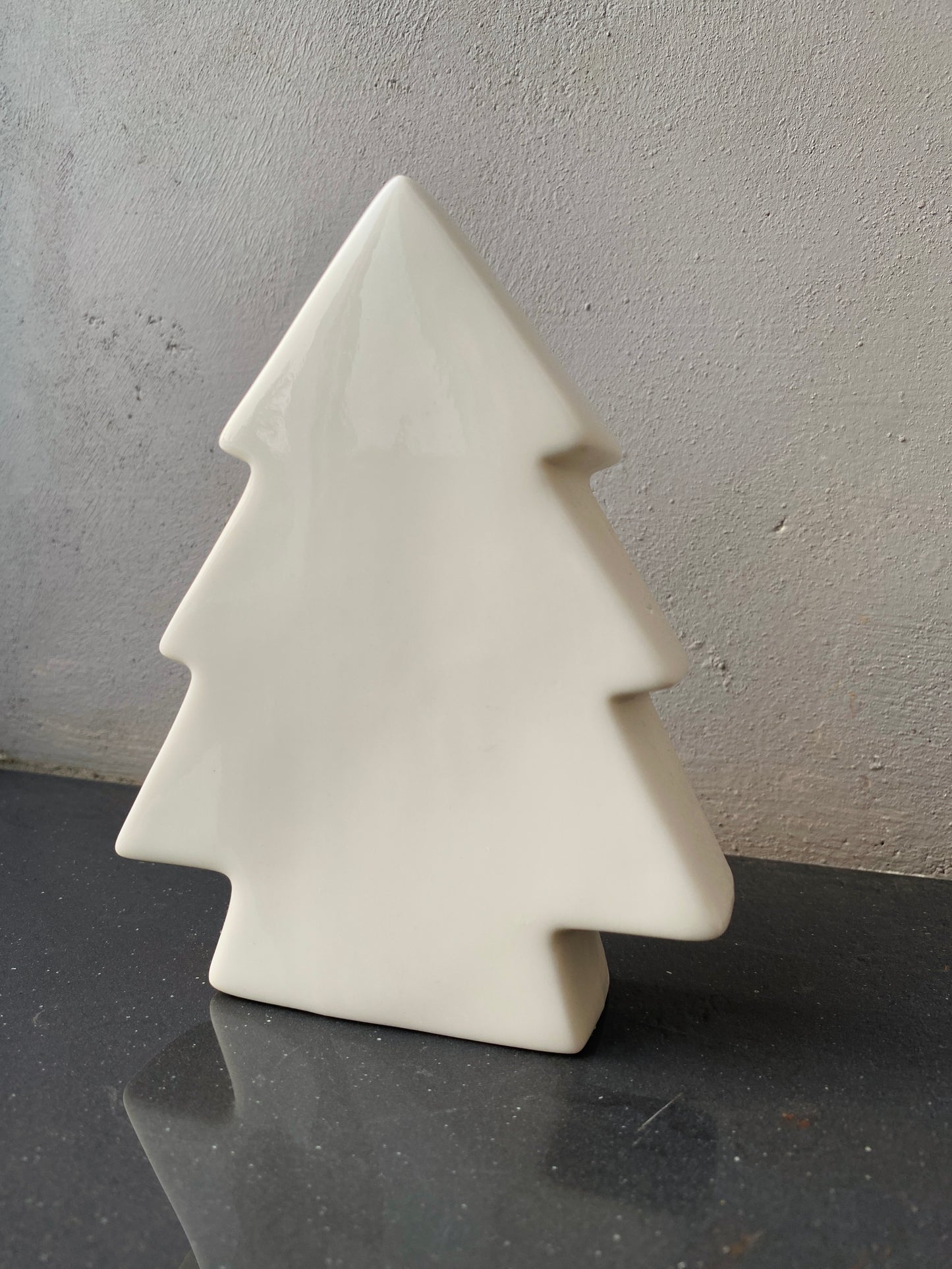 White Ceramic Christmas Themed Tree Miniature showpiece Figurine Festive Tabletop Decor Holiday Home Decoration Gift