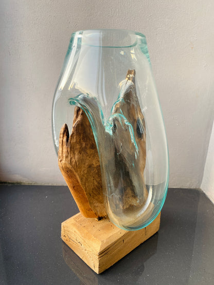 Molten Glass on teak Driftwood(rare limited edition)
