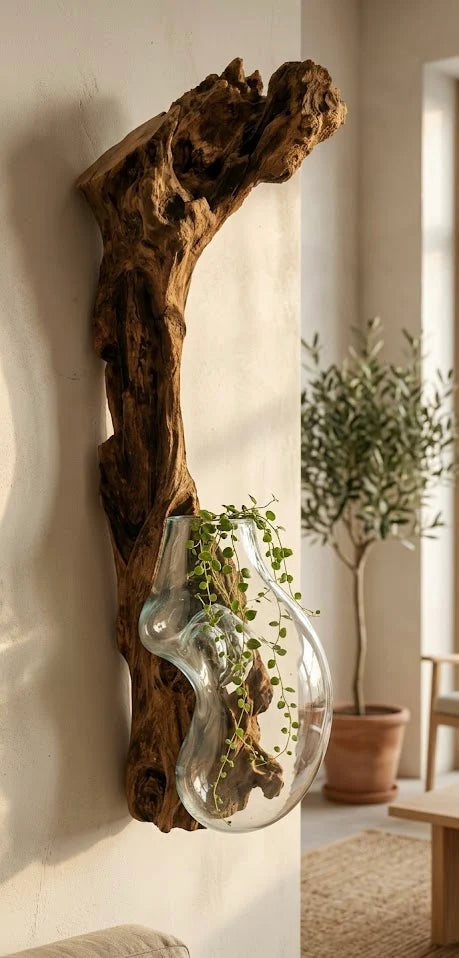 Molten Glass Driftwood Wall Planter-Driftaura(xlarge)