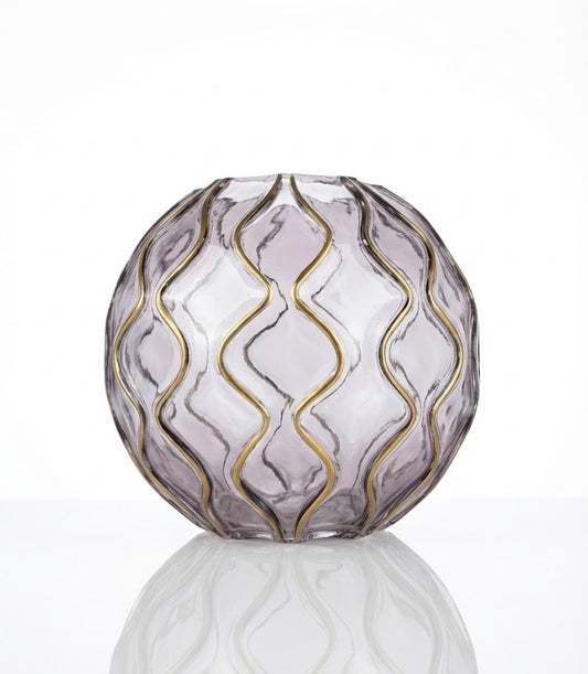 Premium Imported Designer lavender Glass Vase showpiece– Limited Edition