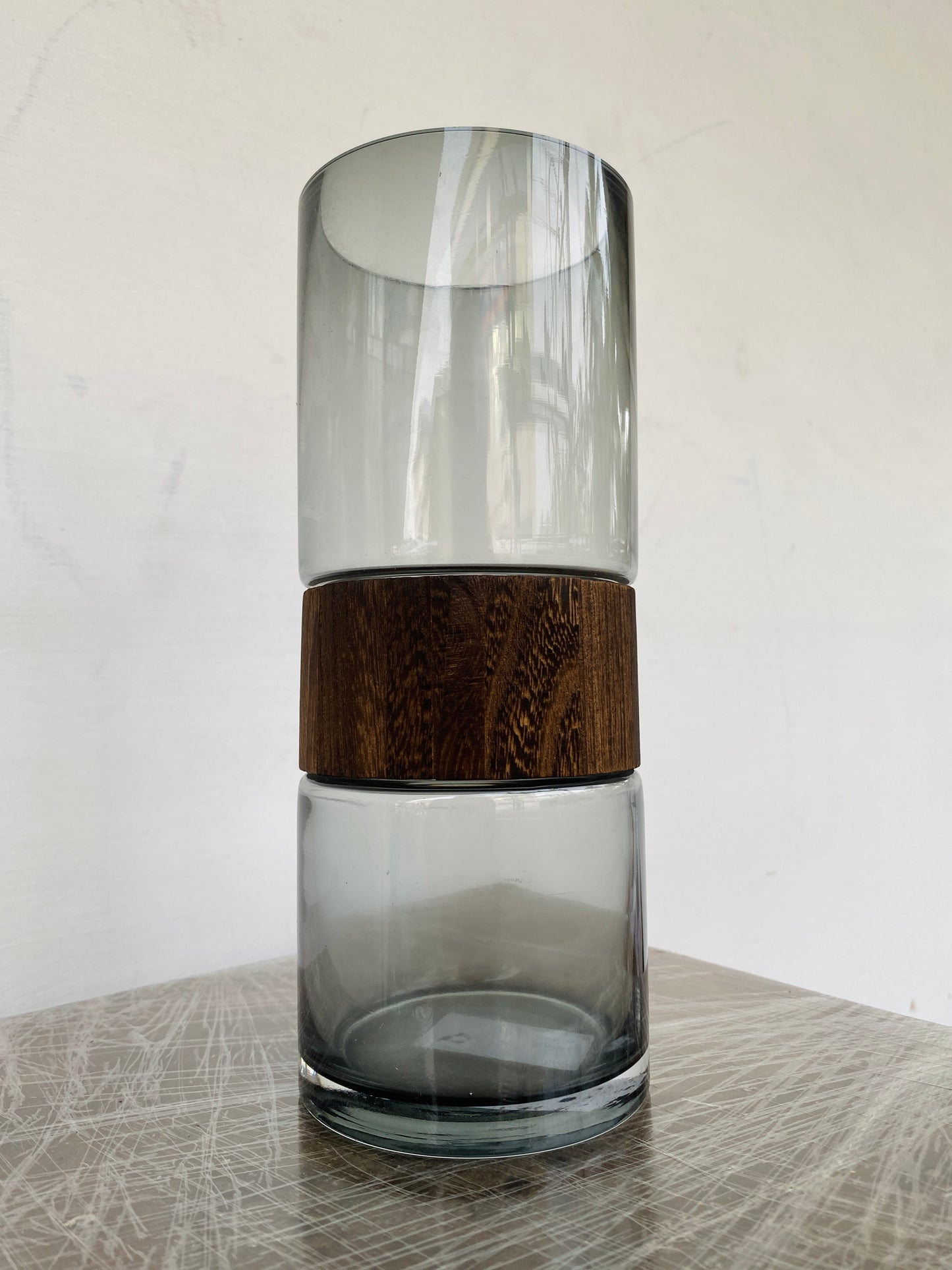 Premium Imported Designer black wood Glass Vase showpiece– Limited Edition
