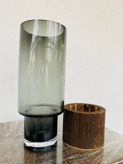 Premium Imported Designer black wood Glass Vase showpiece 02– Limited Edition