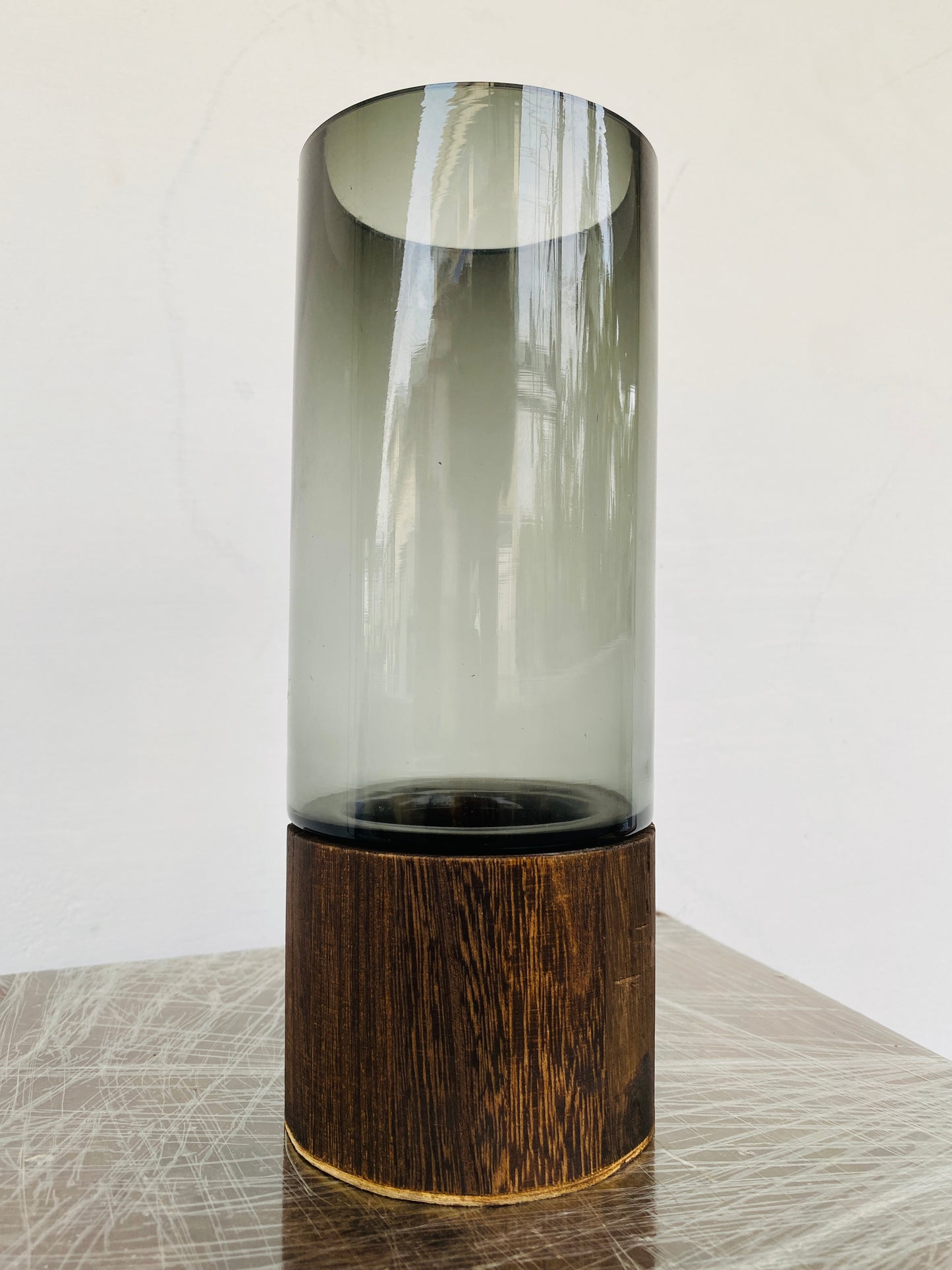 Premium Imported Designer black wood Glass Vase showpiece 02– Limited Edition
