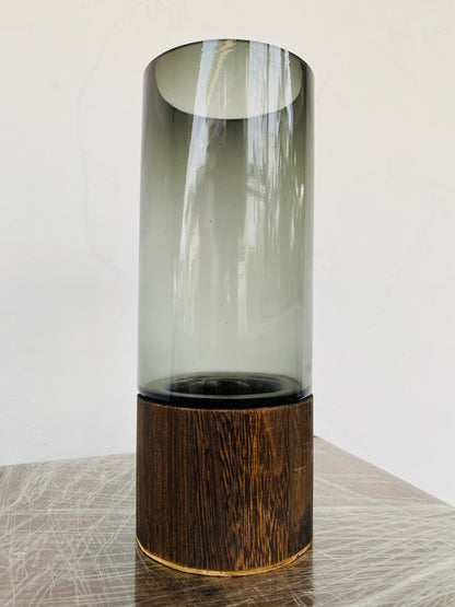 Premium Imported Designer black wood Glass Vase showpiece 02– Limited Edition