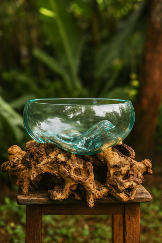 Molten Glass on polished teak Driftwood(medium)