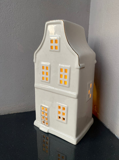 Amsterdam canal house themed Ceramic Tealight Candle White Christmas Home Decor big size Imported from netherlands