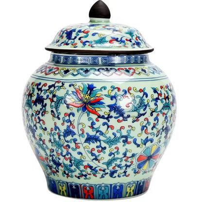 Chinese Porcelain Tea kitchen Jars With Lids –  Ceramic Tea Storage Canisters Airtight Container for Loose Tea, Sugar, Herbs