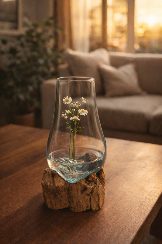 Driftbloom Molten Glass on teak Driftwood