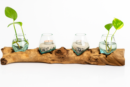 Four Molten Glass on Driftwood base(Pre-order)