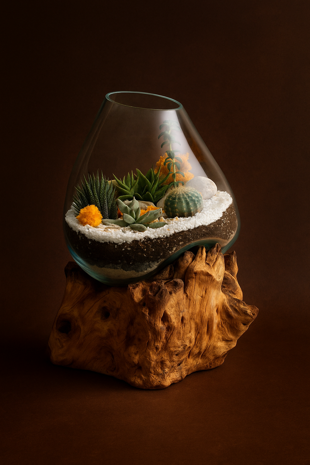 Molten Glass on teak Driftwood-wavecrest large